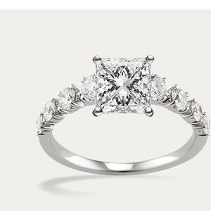 Radiant White Gold Ring Setting